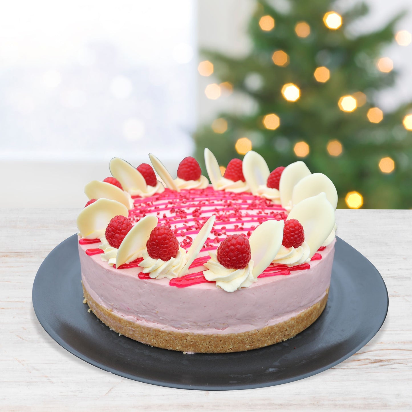 RASPBERRY & WHITE CHOC CHEESECAKE